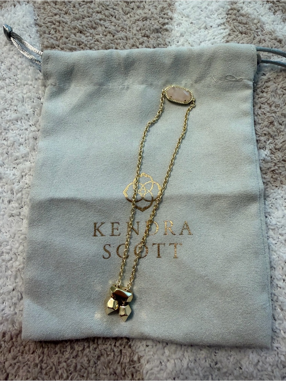 Kendra Scott Elaina Adjustable Chain Bracelet In Rose Quartz